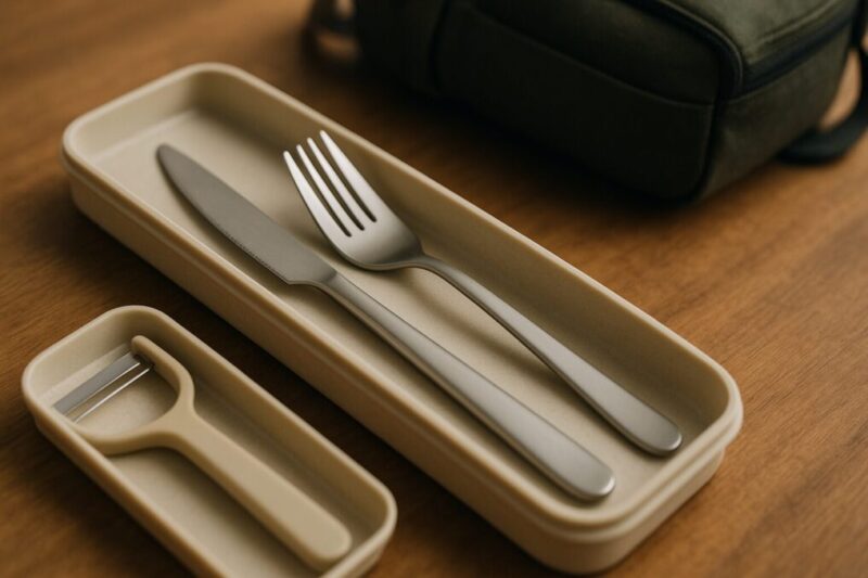 軽さと携帯性を重視したカトラリー収納のイメージ