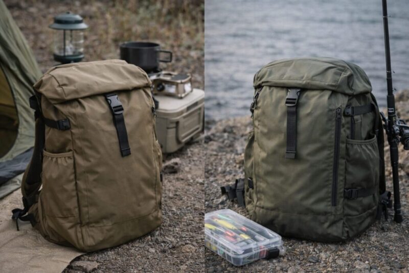 釣りとキャンプの両方で使いやすい汎用バックパック