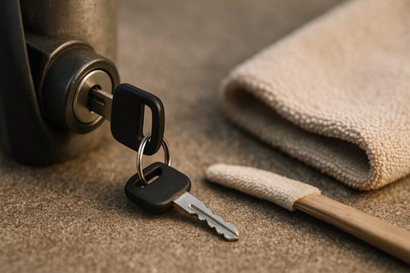 鍵が抜けにくいときに無理をしない判断を示すイメージ。