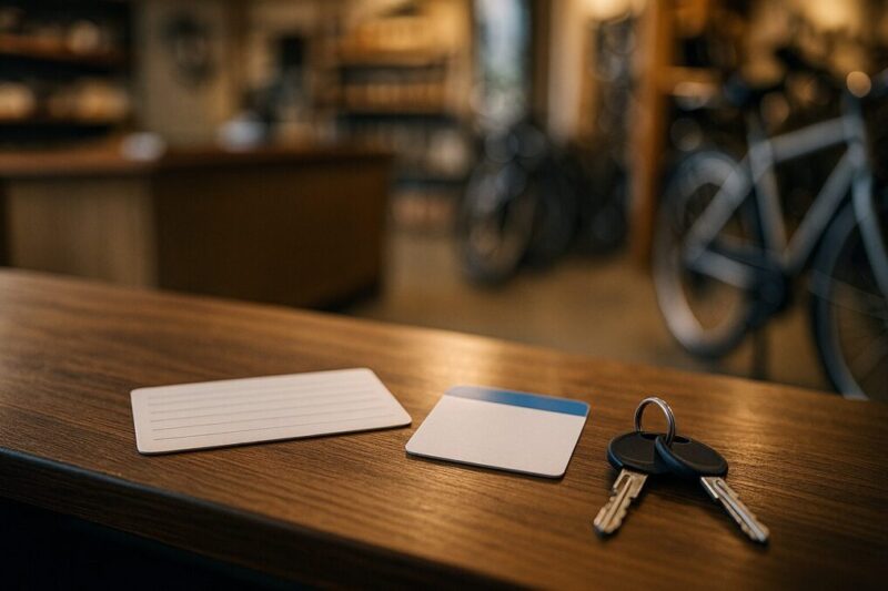 鍵紛失時に必要な持ち物を揃えて相談するイメージ。