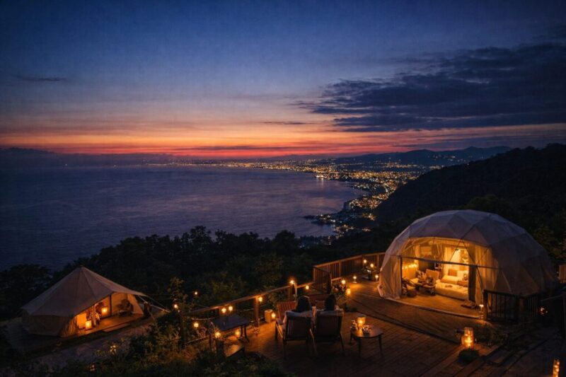 関西エリアで夜景や夕景が楽しめるロマンチックなグランピング施設