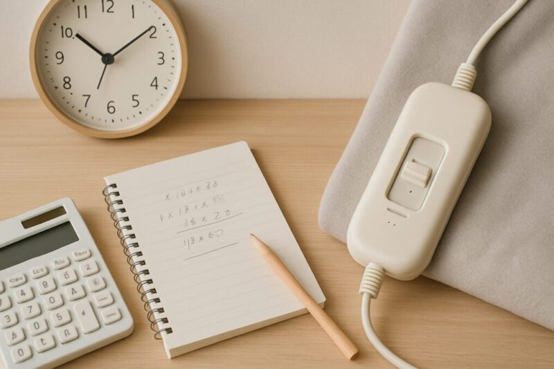電気毛布の電気代を計算して目安を出すイメージ